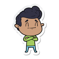 Obraz premium sticker of a happy cartoon man