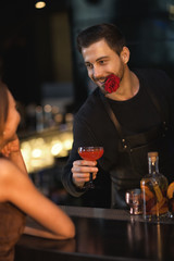 Professional bartender at work