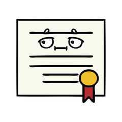 cute cartoon graduation diploma