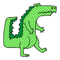 quirky comic book style cartoon crocodile