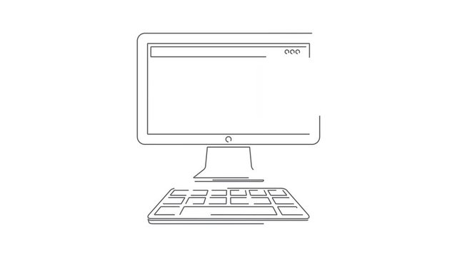 Computer desktop animated lineal symbol icon 4K