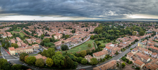 Ferrara city walls and bastions aerial view Emilia Romagna Italy - obrazy, fototapety, plakaty