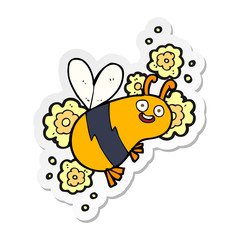 sticker of a cartoon bee