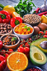 Assorted organic food products on the table