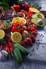 Assorted organic food products on the table