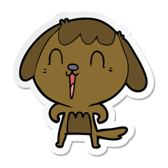 sticker of a cute cartoon dog