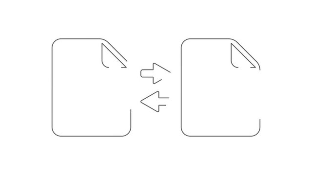 File sharing or transfer animated lineal symbol icon 4K