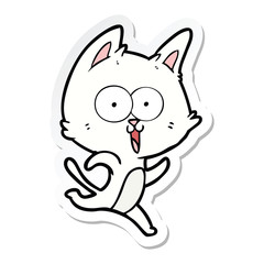 sticker of a funny cartoon cat