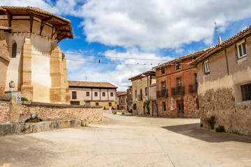 Fototapeta premium Viloria de Rioja, Burgos, Castilla y Leon, Spain street view on the Way of St. James, Camino de Santiago
