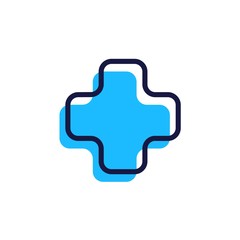 medical logo vector icon illustration line outline monoline