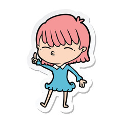 sticker of a cartoon woman