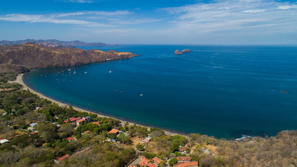 Fototapeta na wymiar Aerial View from Playa Hermosa in Costa Rica at Guanacaste