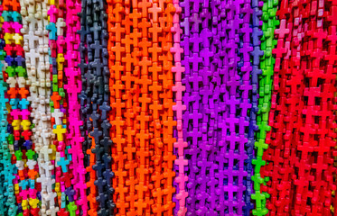 Colorful cross beads made of plastic