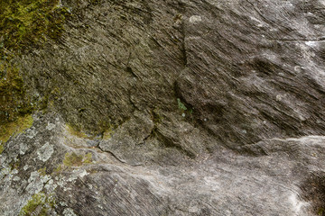 Smooth wavy sedimentary layers on rock at the foot of Ben Nevis mountain Steall Gorge Scottish Highlands Scotland UK