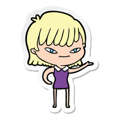 sticker of a cartoon woman