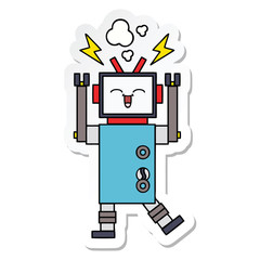 sticker of a cute cartoon robot