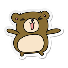 Obraz na płótnie Canvas sticker cartoon kawaii cute teddy bear