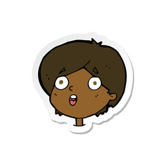 sticker of a cartoon amazed expression