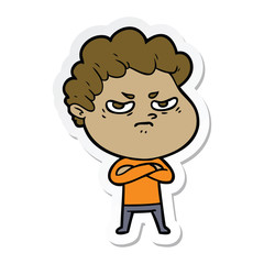 sticker of a cartoon angry man