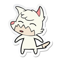 sticker of a cartoon fox