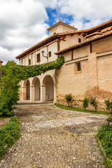 Fototapeta premium Parish Church of La Asuncion de Nuestra Senora in Viloria de Rioja, Burgos, Castilla y Leon, Spain on the Way of St. James, Camino de Santiago