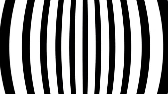 Abstract flowing striped wave optical illusion. Black and white lines motion pattern. Seamless loop background