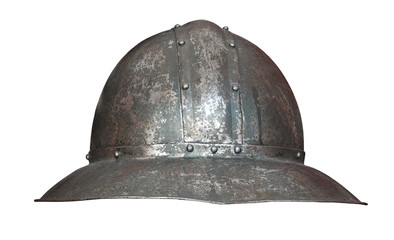 Medieval helmet isolated on white