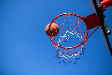 Basketball hoop with ball,scoring