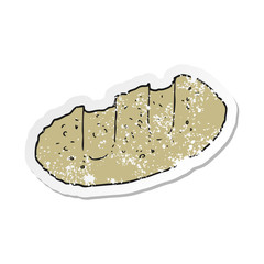 retro distressed sticker of a cartoon bread
