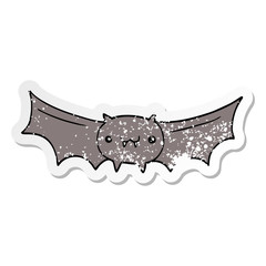 distressed sticker of a cartoon vampire bat