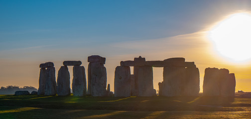 Wonderful sunset over Stonehenge England