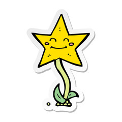 sticker of a cartoon star flower