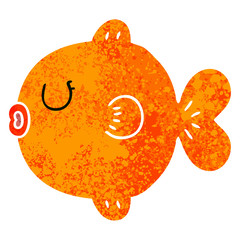 quirky retro illustration style cartoon fish