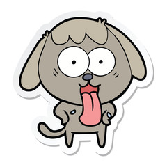 sticker of a cute cartoon dog