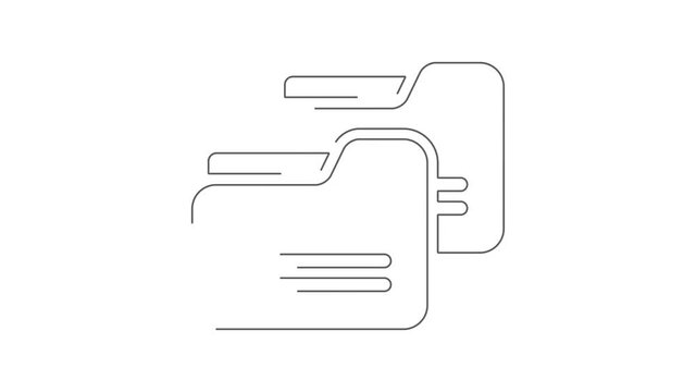 Computer folders animated lineal symbol icon 4K