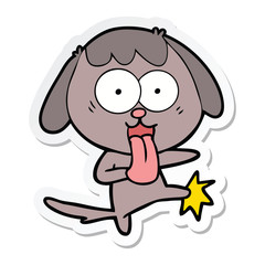 sticker of a cute cartoon dog