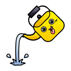 gradient shaded cartoon pouring kettle