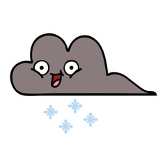 cute cartoon storm snow cloud