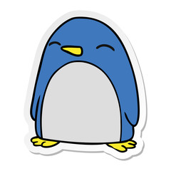 sticker cartoon doodle of a cute penguin