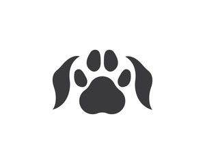 paw logo icon of pet vector template