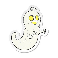 retro distressed sticker of a cartoon ghost