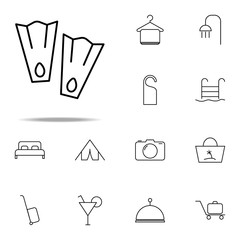 flippers icon. Hotel icons universal set for web and mobile