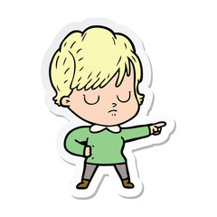 sticker of a cartoon woman