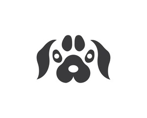 paw logo icon of pet vector template