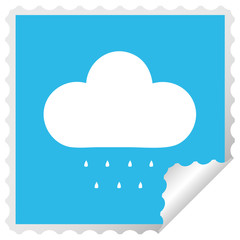 square peeling sticker cartoon rain cloud
