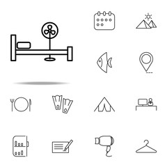 bed and fan icon. Hotel icons universal set for web and mobile