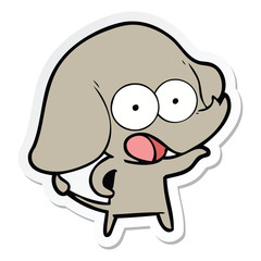 sticker of a cute cartoon elephant