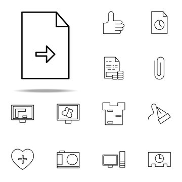 arrow in paper icon. Web icons universal set for web and mobile