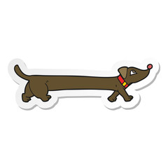 sticker of a cartoon dachshund