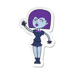 sticker of a cartoon pretty vampire girl